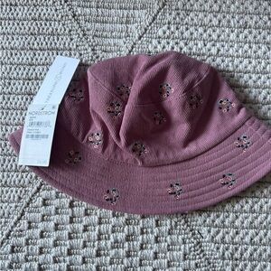 Nordstrom Mauve Floral corduroy Bucket Hat